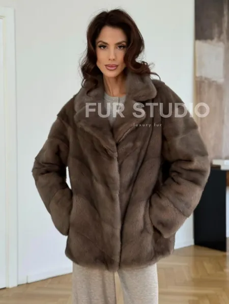 Шуба сasual art из меха норки lavender - фото 4