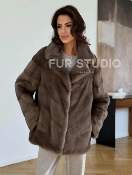 Шуба сasual art из меха норки lavender - фото 0