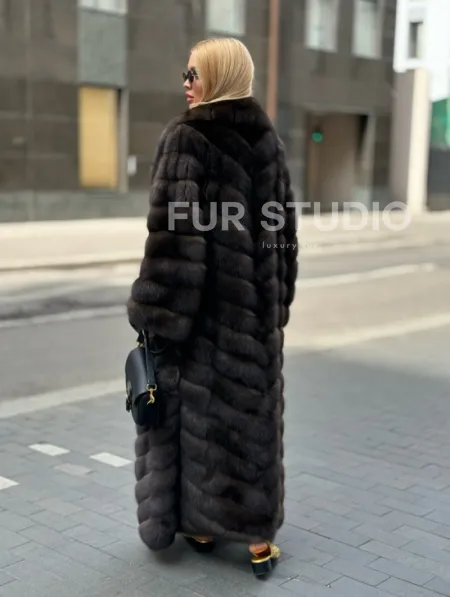 Элитная шуба из баргузинского соболя - седина 1/2 - фото 4