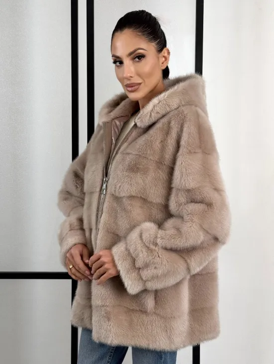 Зимняя меховая норковая курточка с капюшоном - фото 6
