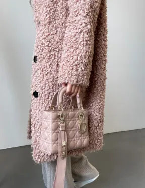 Шуба из экомеха в цвете пудра - фото 3