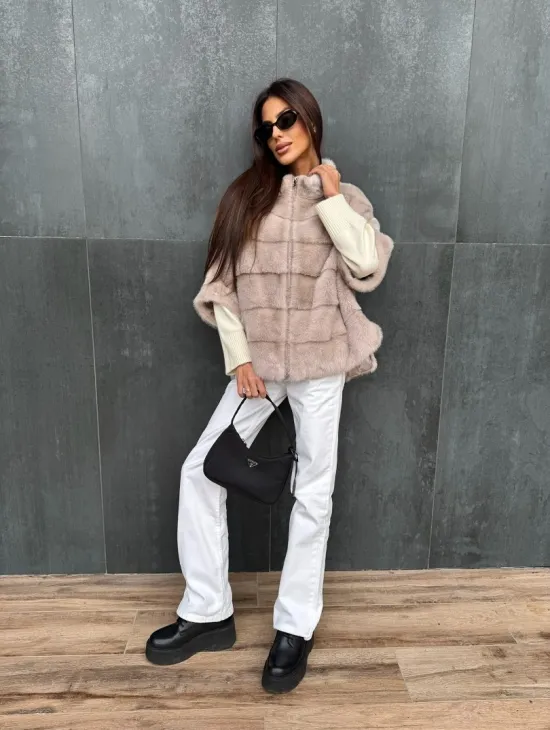 Кофта на молнии из меха норки - фото 7