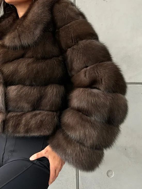 Короткая шуба из баргузинского соболя - фото 2