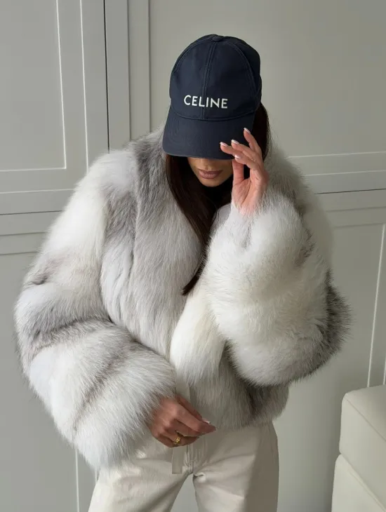 Шуба кроп-топ из лисы finnish cross fox - фото 9