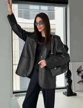 Женский пиджак из натуральной кожи - фото 14